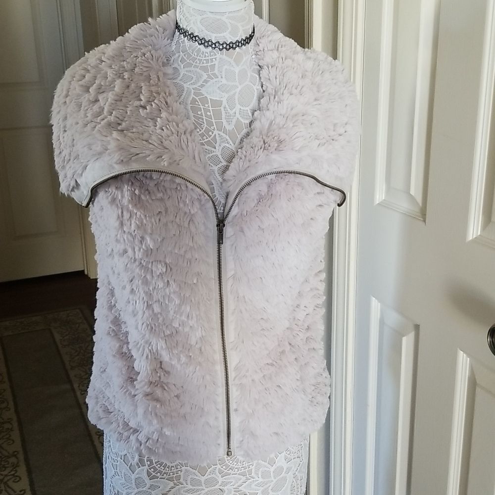 Fever Faux Fur Vest Boho Chic Retro Y2K Gorpcore Granola Girl Size Small
